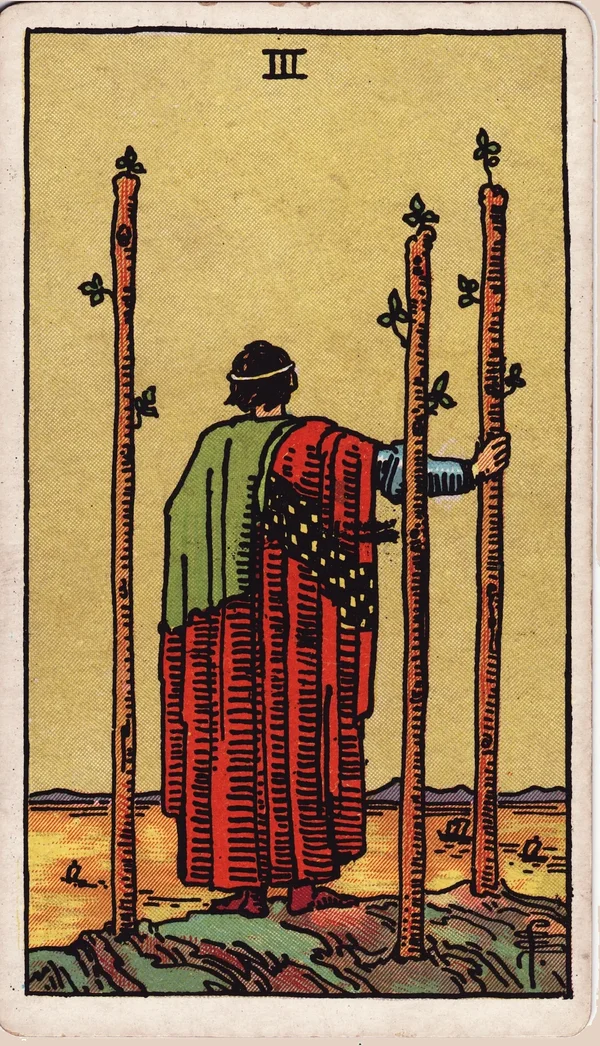 완드 3 (Three of Wands) 타로 카드 이미지