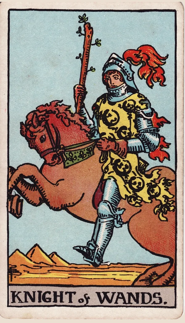 완드 기사 (Knight of Wands) 타로 카드 이미지