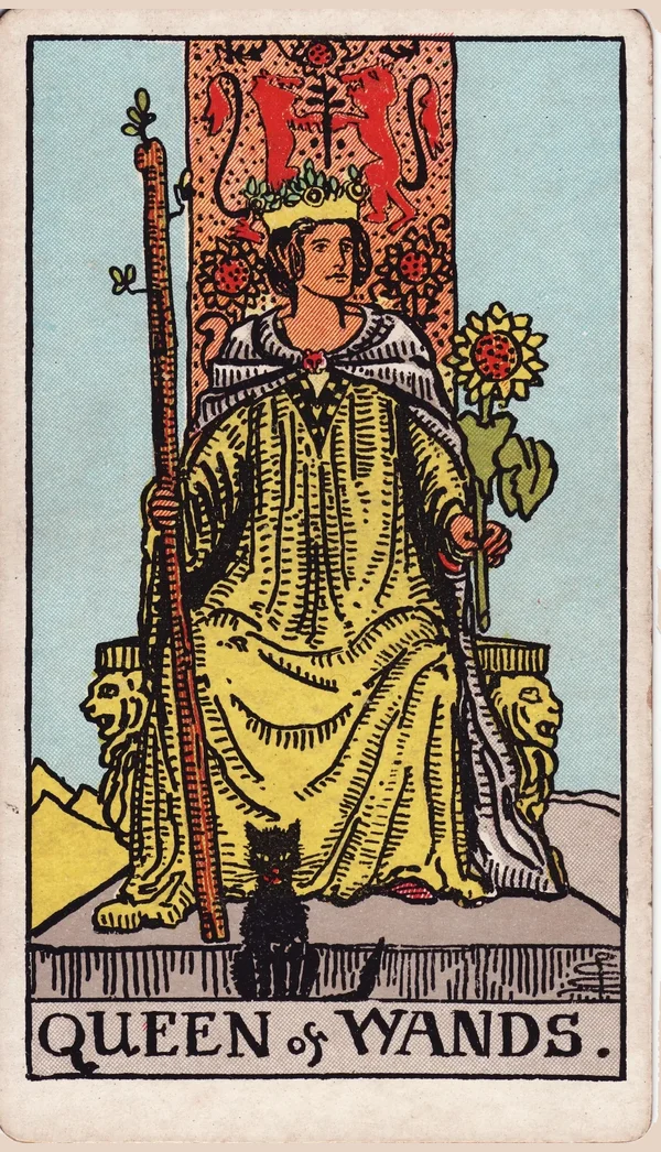 완드 여왕 (Queen of Wands) 타로 카드 이미지