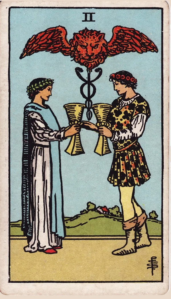 컵 2 (Two of Cups) 타로 카드 이미지