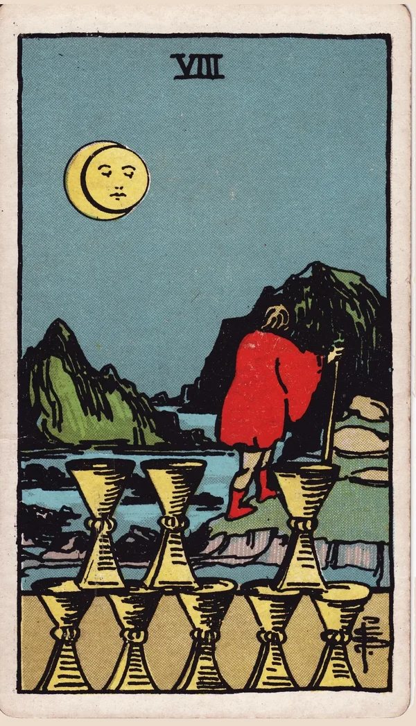 컵 8 (Eight of Cups) 타로 카드 이미지