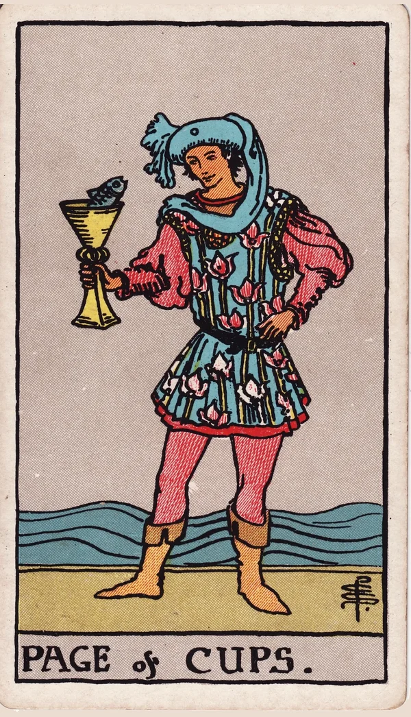 컵 시종 (Page of Cups) 타로 카드 이미지
