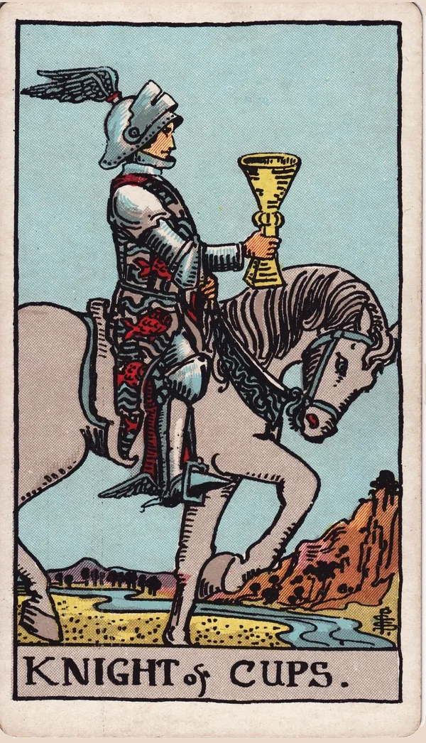 컵 기사 (Knight of Cups) 타로 카드 이미지