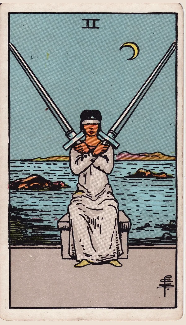 검 2 (Two of Swords) 타로 카드 이미지