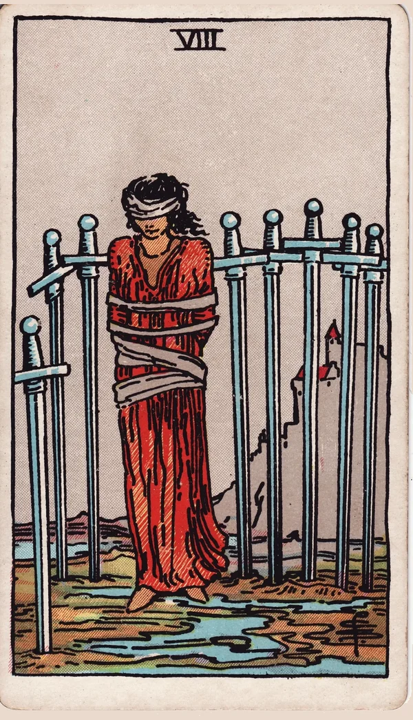 검 8 (Eight of Swords) 타로 카드 이미지