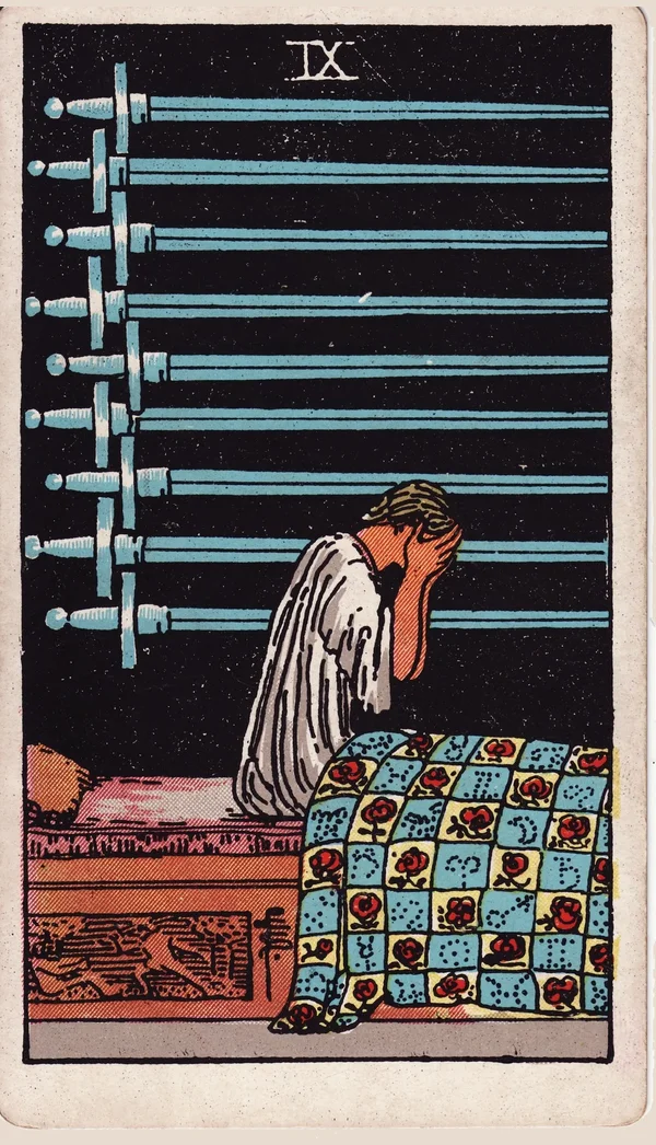 검 9 (Nine of Swords) 타로 카드 이미지