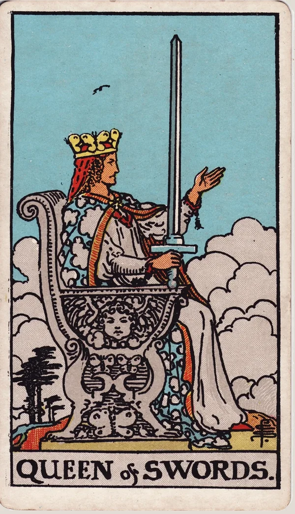 검 여왕 (Queen of Swords) 타로 카드 이미지