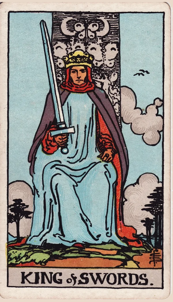 검 왕 (King of Swords) 타로 카드 이미지