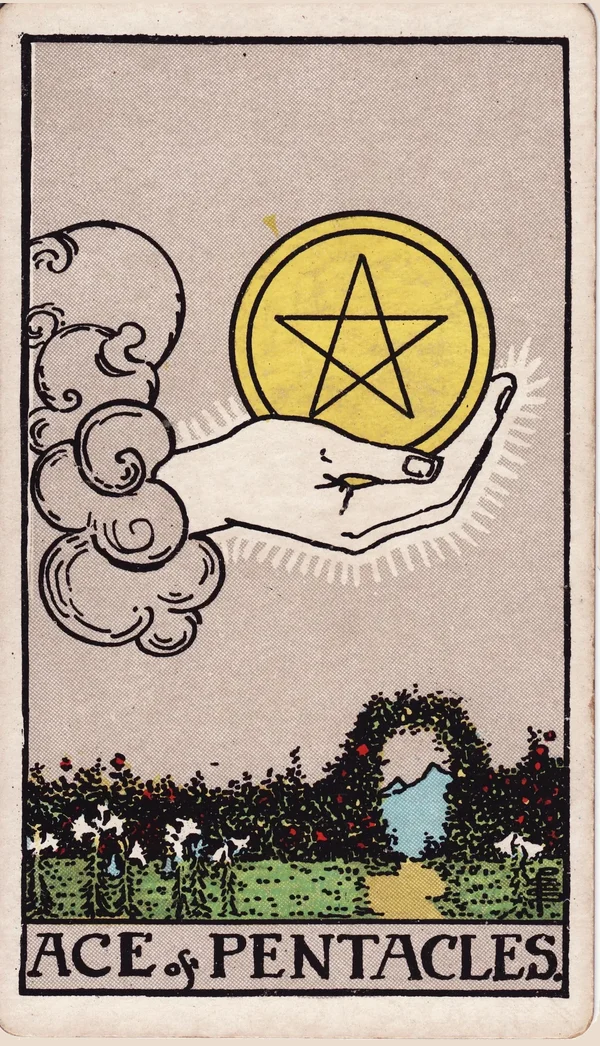 펜타클 에이스 (Ace of Pentacles) 타로 카드 이미지