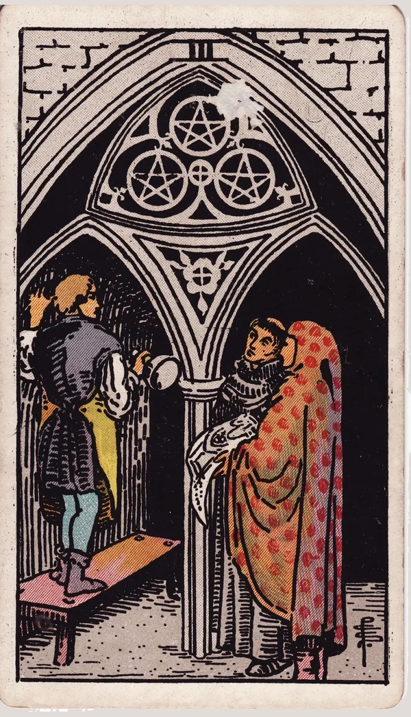 펜타클 3 (Three of Pentacles) 타로 카드 이미지
