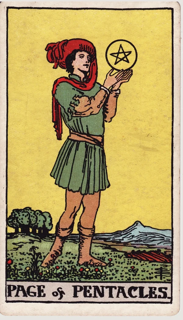 펜타클 시종 (Page of Pentacles) 타로 카드 이미지